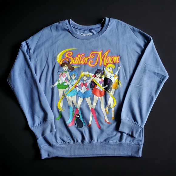 Sailor Moon Tops Sailor Moon Periwinkle Blue Pullover Sweatshirt